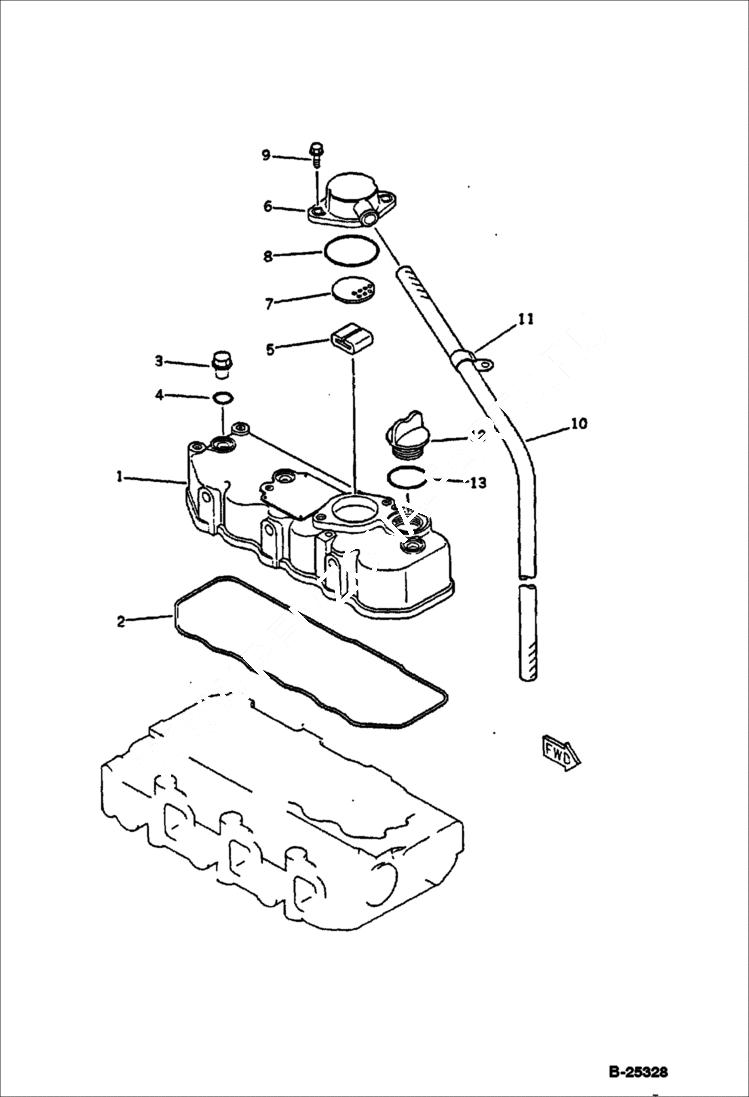 Схема запчастей Bobcat 76 - CYLINDER HEAD COVER CYLINDER HEAD