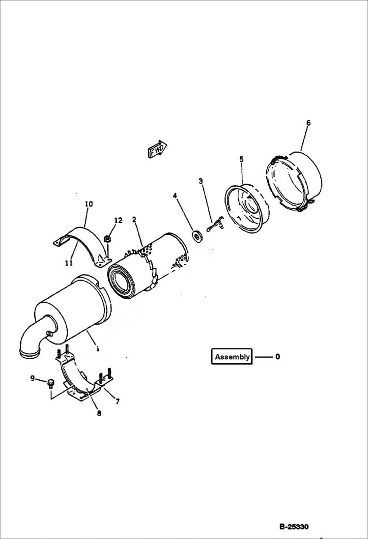 Схема запчастей Bobcat 76 - AIR CLEANER CYLINDER HEAD