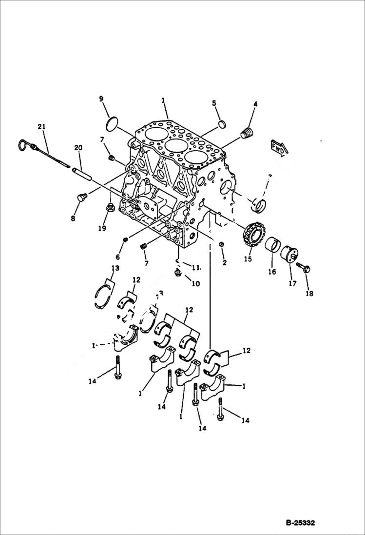 Схема запчастей Bobcat 76 - CYLINDER BLOCK CYLINDER BLOCK