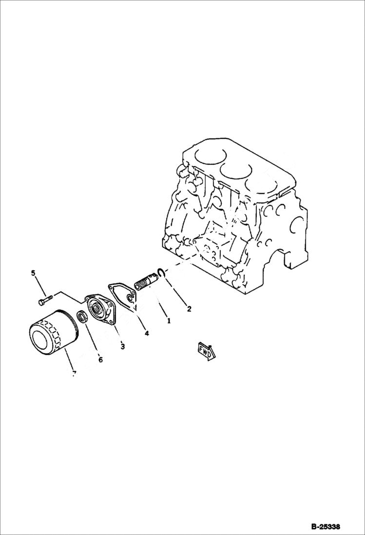 Схема запчастей Bobcat 76 - LUBRICATING OIL FILTER LUBRICATING OIL SYSTEM