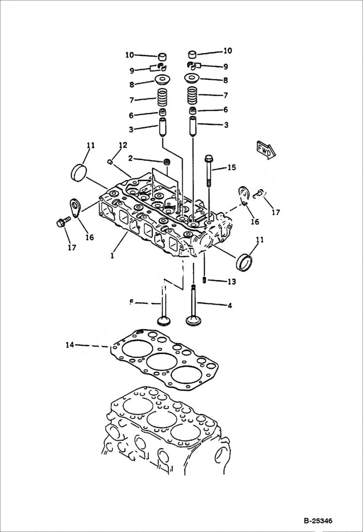 Схема запчастей Bobcat 56 - CYLINDER HEAD CYLINDER HEAD