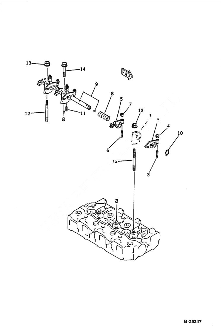 Схема запчастей Bobcat 56 - ROCKER ARM CYLINDER HEAD