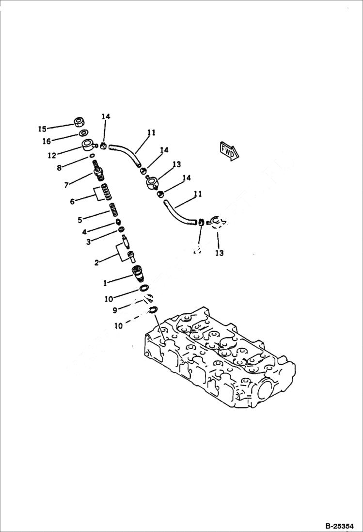 Схема запчастей Bobcat 56 - FUEL NOZZLE AND SPILL HOSE FUEL SYSTEM