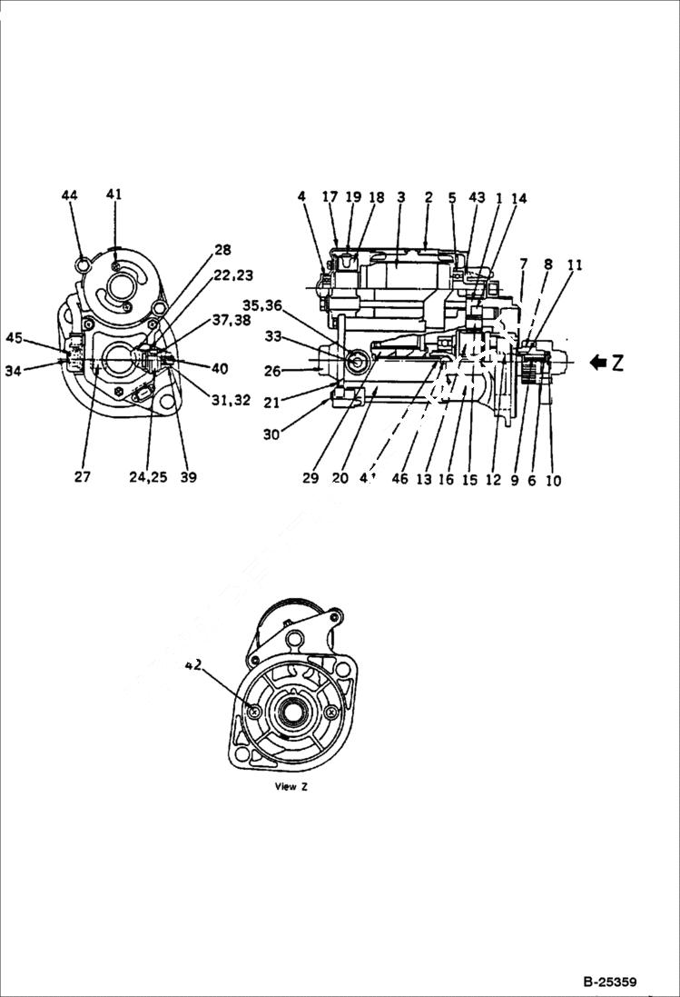 Схема запчастей Bobcat 56 - STARTING MOTOR ELECTRICAL SYSTEM