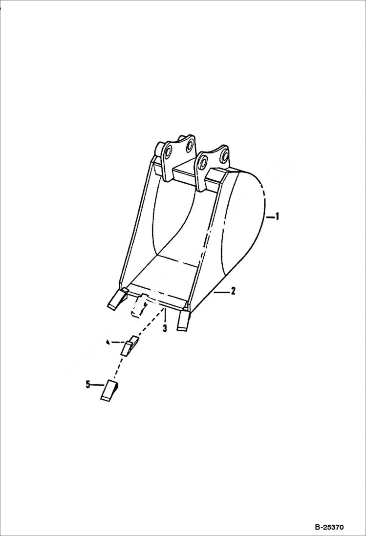 Схема запчастей Bobcat BUCKETS - BUCKET (W/4 Cutting Edges)(56) Экскаваторы