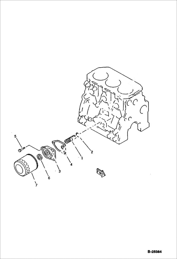 Схема запчастей Bobcat 76 - LUBRICATING OIL FILTER LUBRICATING OIL SYSTEM
