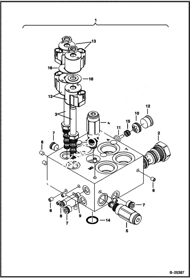 Схема запчастей Bobcat SNOWBLOWER - SBX240 SNOWBLOWER (Control Valve) (72 A00F) (84 7136) Loader