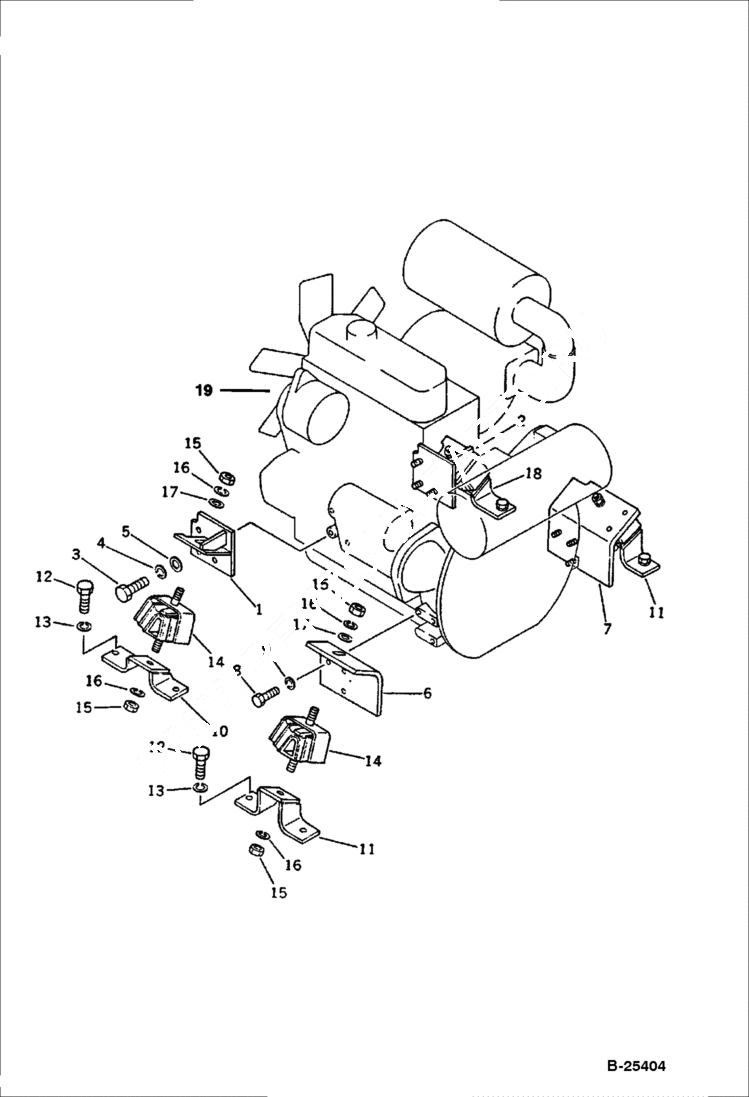Схема запчастей Bobcat 76 - ENGINE MOUNTING PARTS ENGINE RELATED PARTS AND ELECTRICAL SYSTEM