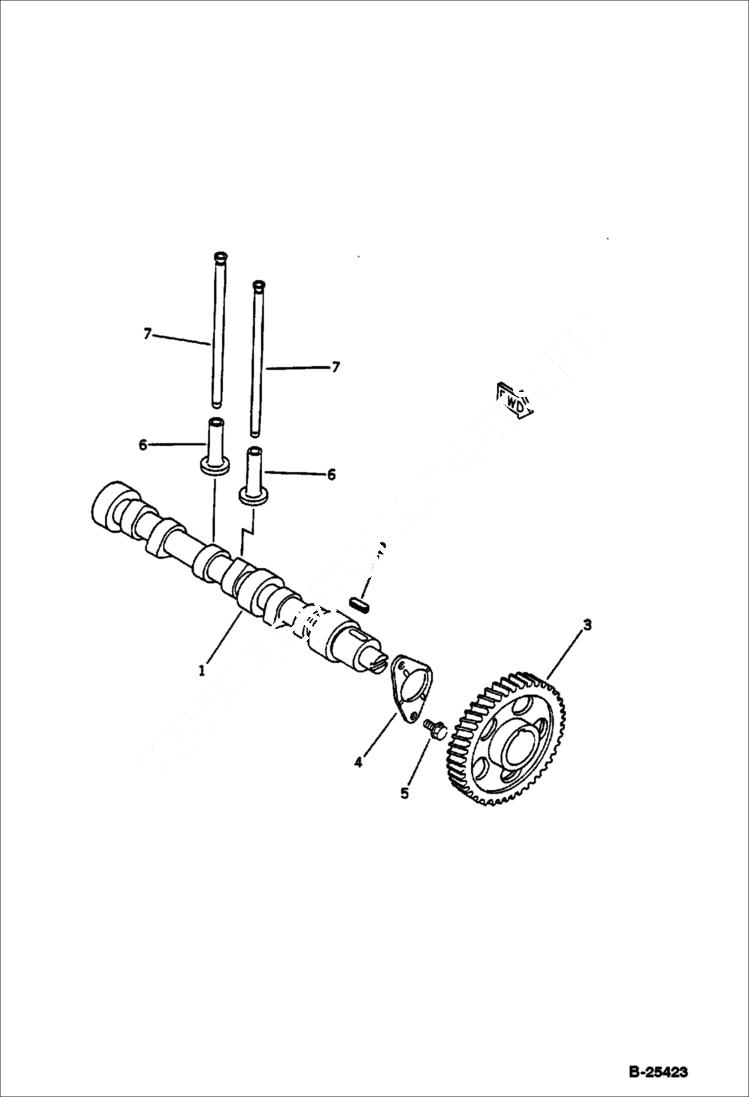 Схема запчастей Bobcat 76 - CAMSHAFT AND TAPPET CYLINDER BLOCK