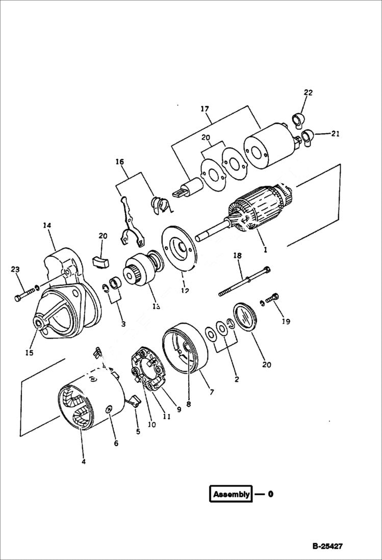 Схема запчастей Bobcat 76 - STARTING MOTOR ELECTRICAL SYSTEM