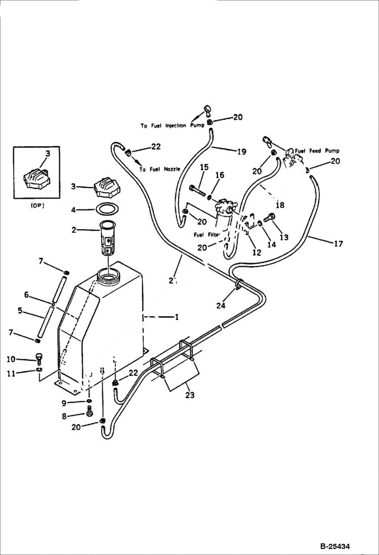 Схема запчастей Bobcat 56 - FUEL TANK AND PIPING ENGINE RELATED PARTS AND ELECTRICAL SYSTEM