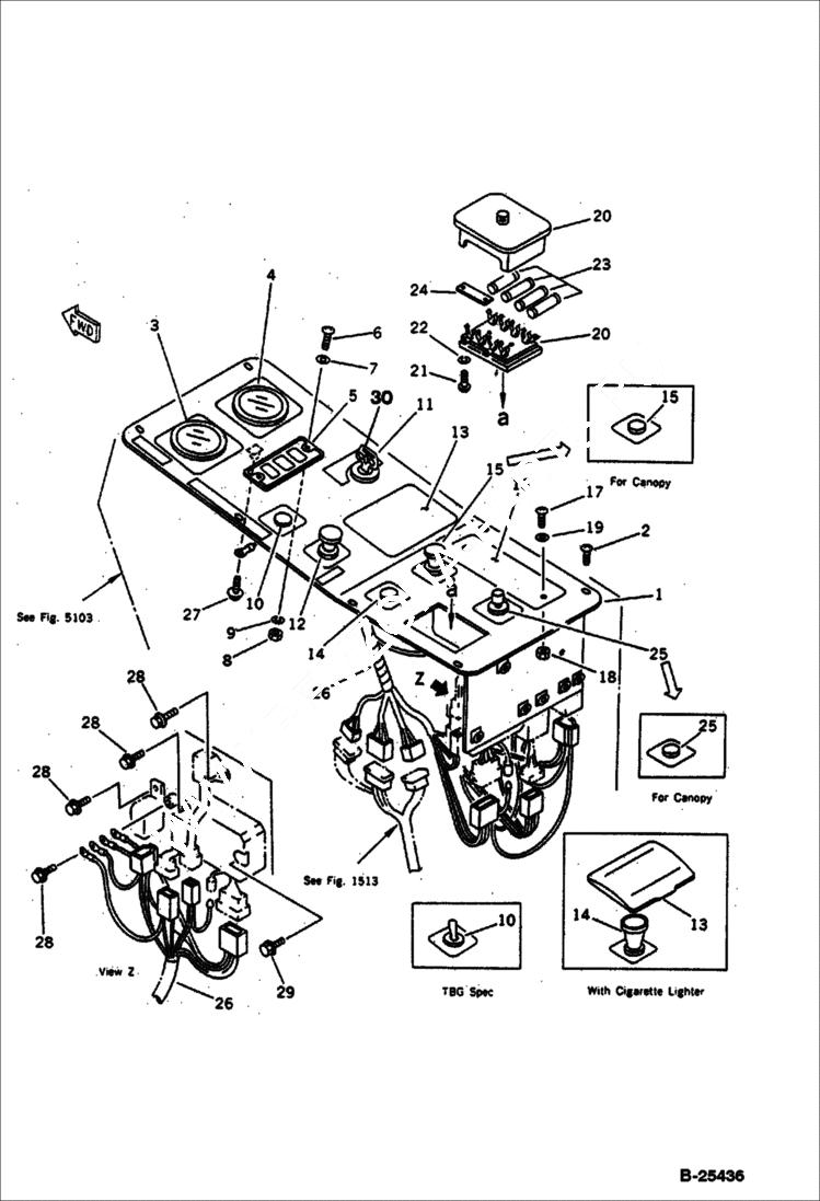 Схема запчастей Bobcat 76 - ELECTRICAL SYSTEM (INSTRUMENT PANEL) ENGINE RELATED PARTS AND ELECTRICAL SYSTEM