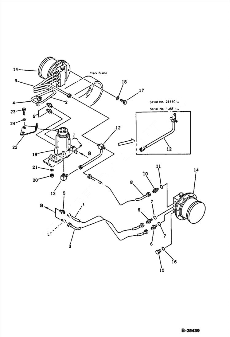 Схема запчастей Bobcat 76 - HYDRAULIC PIPING (TRAVEL MOTOR LINE)(LOWER) UNDERCARRIAGE