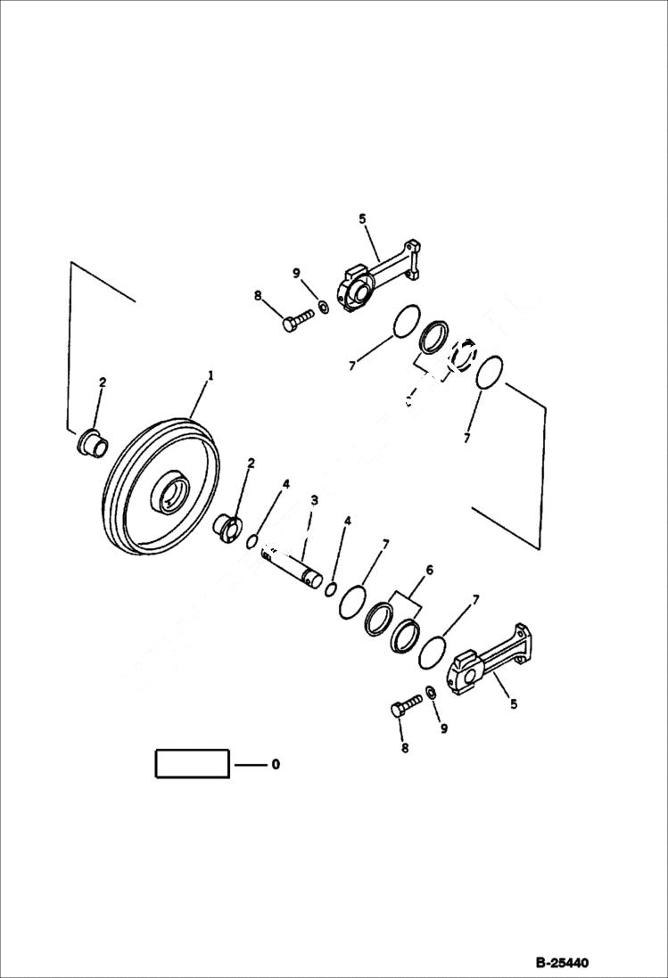 Схема запчастей Bobcat 76 - FRONT IDLER UNDERCARRIAGE