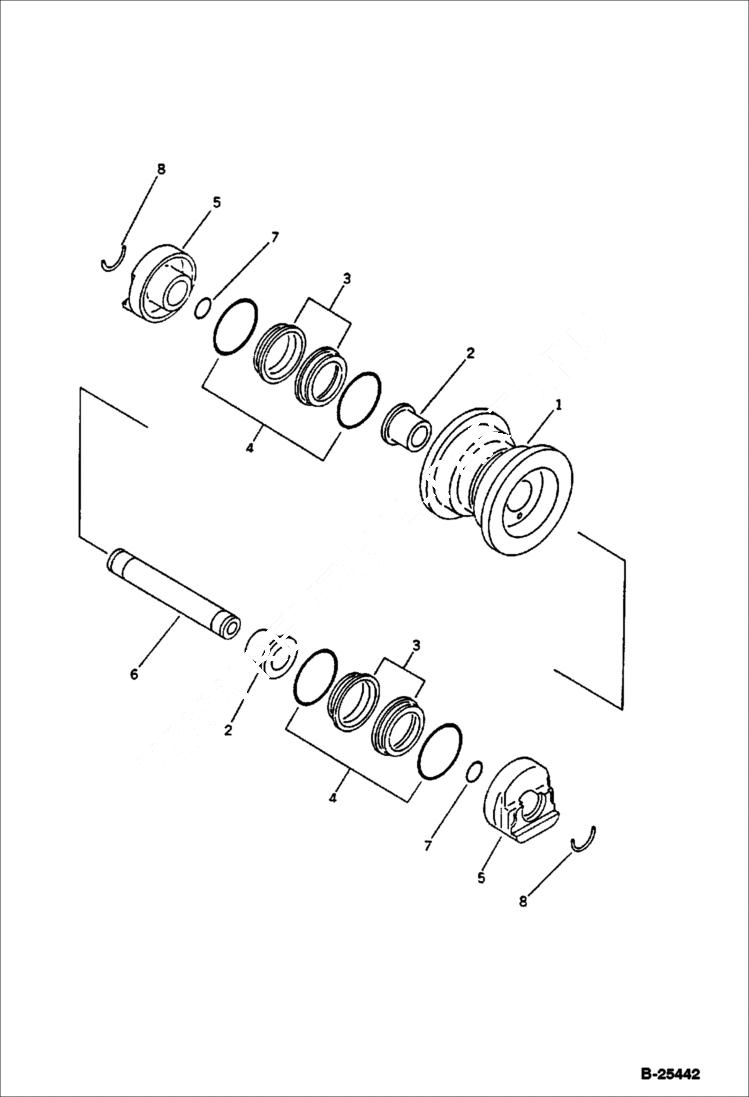 Схема запчастей Bobcat 76 - TRACK ROLLER UNDERCARRIAGE