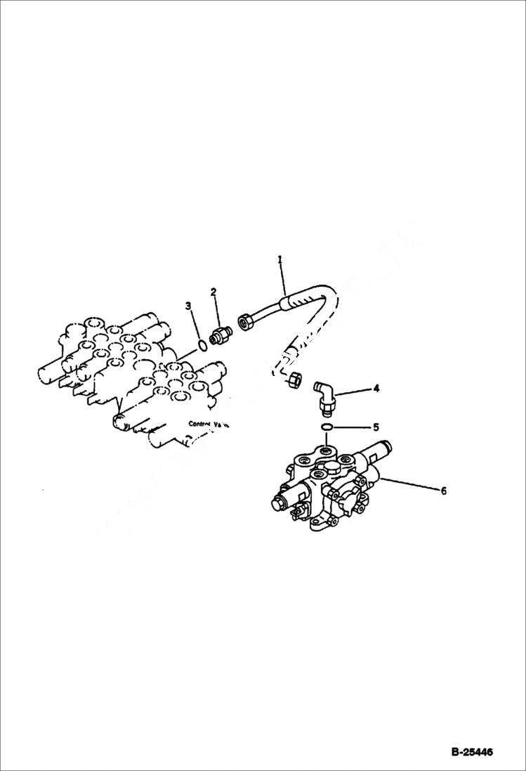 Схема запчастей Bobcat 76 - HYDRAULIC PIPING ( ADDITIONAL VALVE LINE ) WORK EQUIPMENT CONTROL SYSTEM