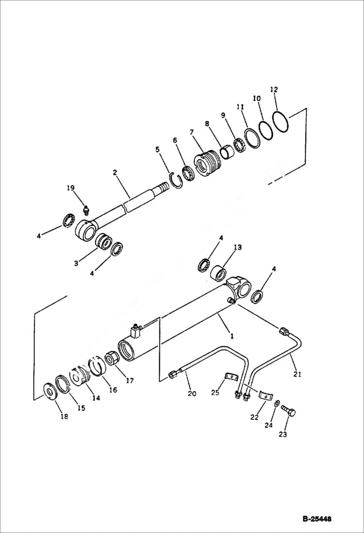 Схема запчастей Bobcat 76 - SWING CYLINDER WORK EQUIPMENT