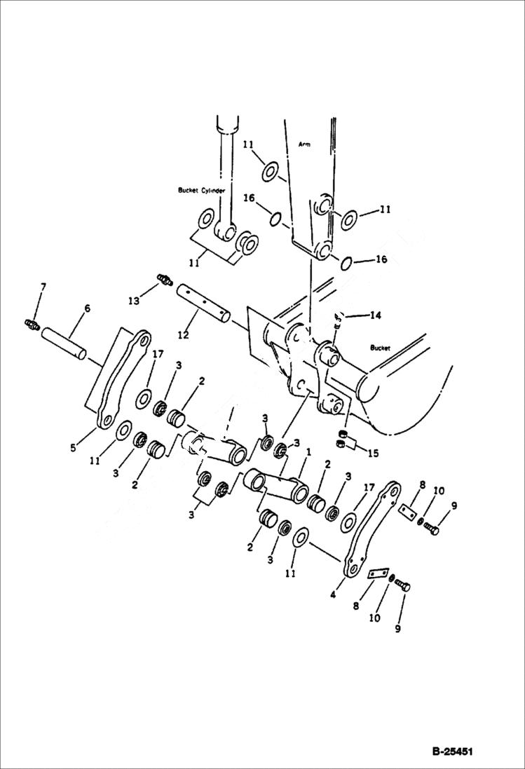 Схема запчастей Bobcat 76 - BUCKET LINK WORK EQUIPMENT