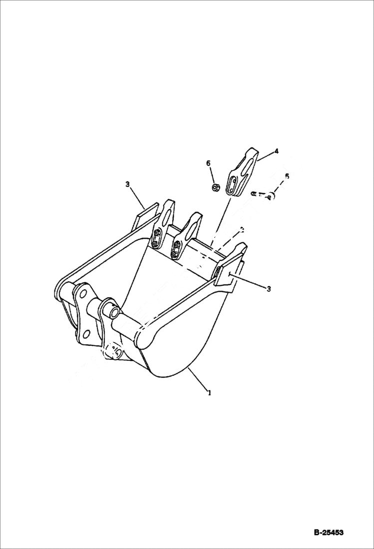 Схема запчастей Bobcat 76 - BUCKET 0.06 Cubic Meters (Mini 0.1 Cubic Meters) 450 mm WORK EQUIPMENT