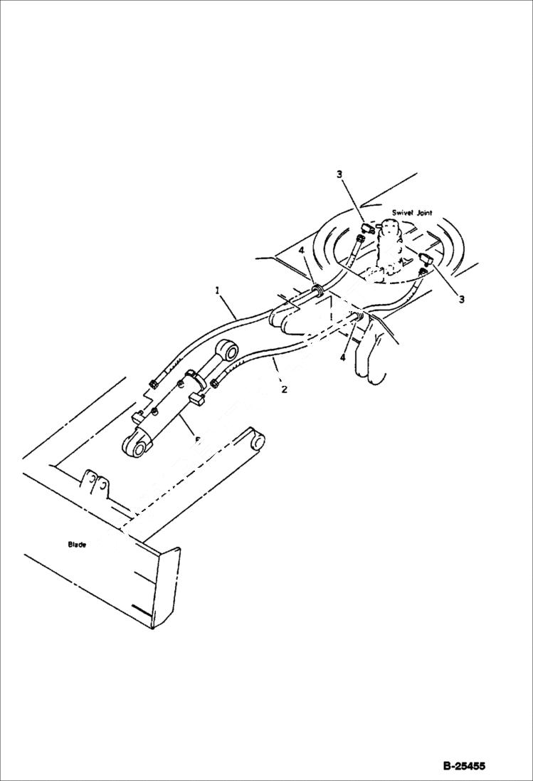 Схема запчастей Bobcat 76 - HYDRAULIC PIPING ( BLADE CYLINDER LINE ) WORK EQUIPMENT