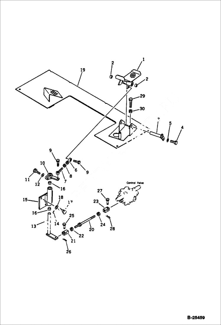 Схема запчастей Bobcat 76 - ATTACHMENT CONTROL PEDAL CONTROL SYSTEM AND REVOLVING FRAME