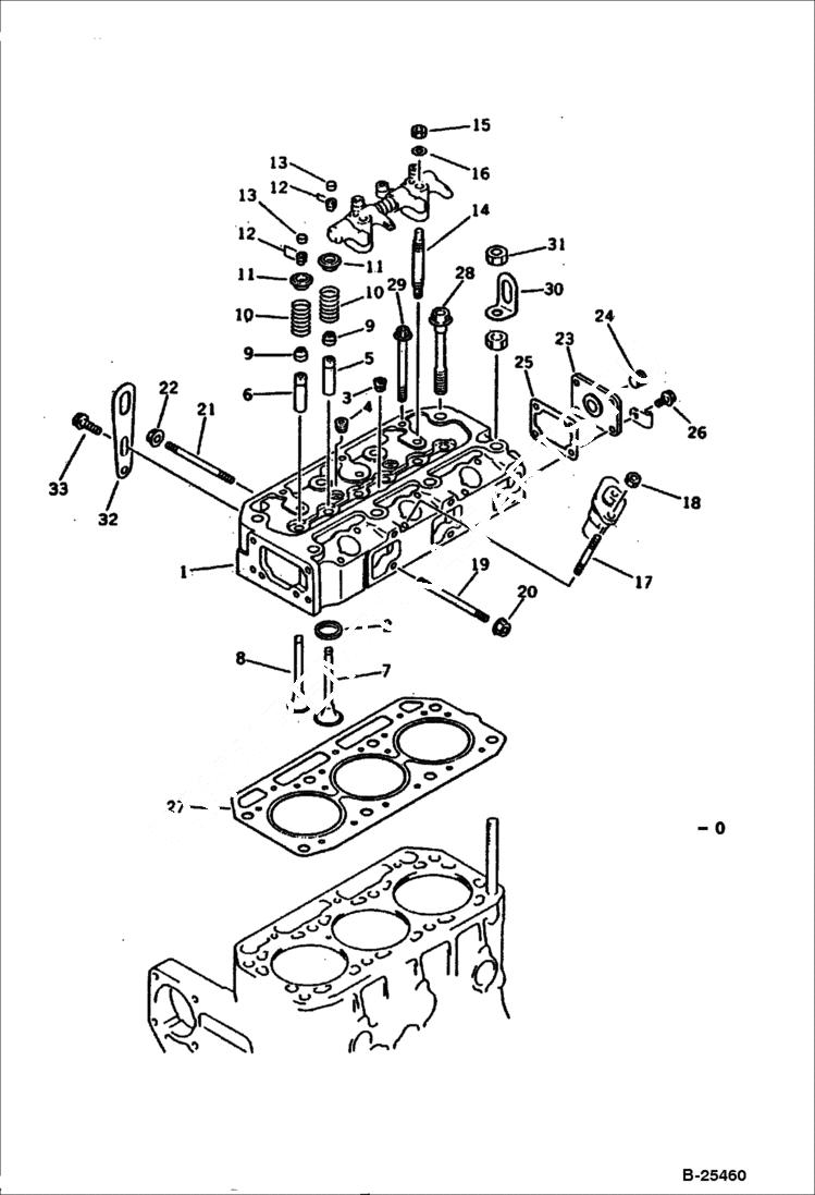 Схема запчастей Bobcat 100 - CYLINDER HEAD CYLINDER HEAD