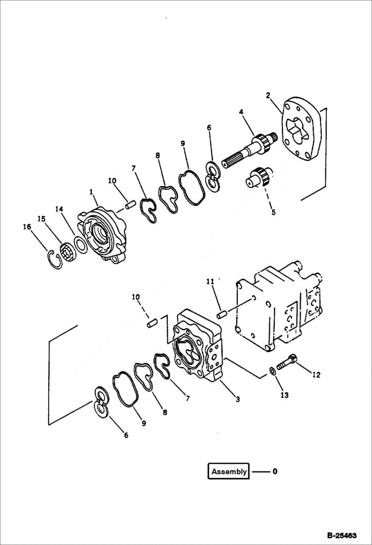 Схема запчастей Bobcat 76 - HYDRAULIC PUMP 1 of 3 WORK EQUIPMENT CONTROL SYSTEM