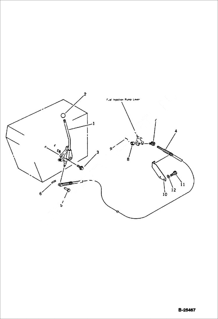 Схема запчастей Bobcat 76 - FUEL CONTROL LEVER CONTROL SYSTEM AND REVOLVING FRAME