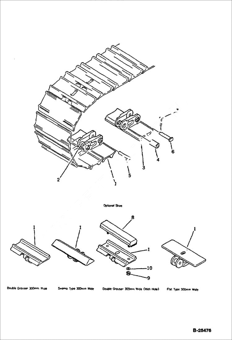 Схема запчастей Bobcat 76 - TRACK SHOE UNDERCARRIAGE