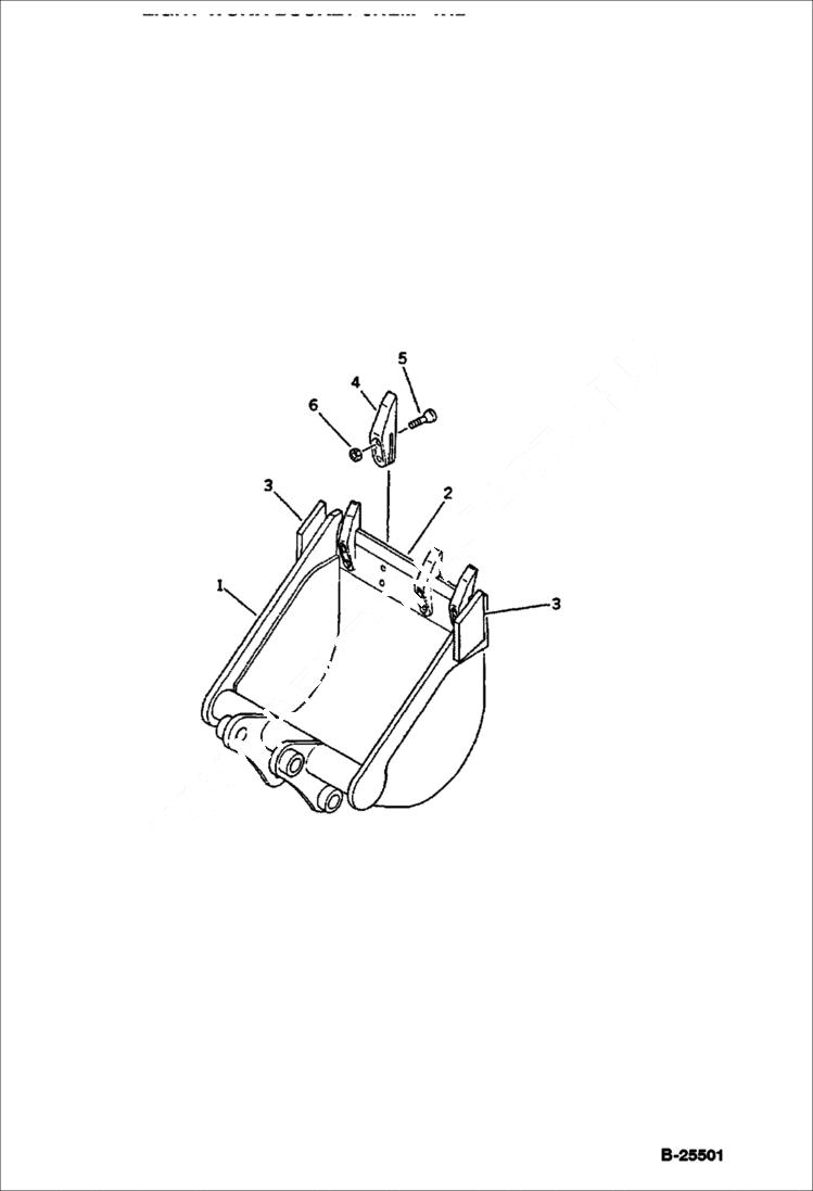 Схема запчастей Bobcat BUCKETS - LIGHT WORK BUCKET (.12 Cubic Meters)(76) (550 mm Wide) (OP) Экскаваторы
