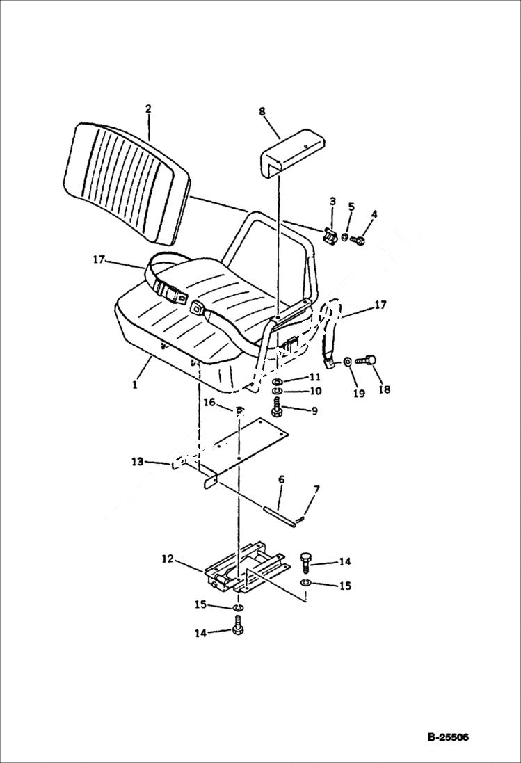 Схема запчастей Bobcat 76 - OPERATORS SEAT (USA SPEC.) OPTIONAL PARTS, MARK PLATE