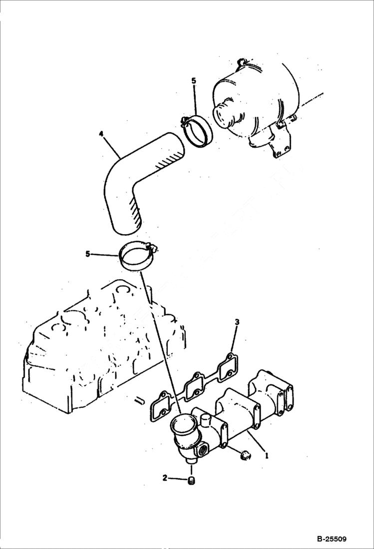 Схема запчастей Bobcat 100 - AIR INTAKE MANIFOLD CYLINDER HEAD