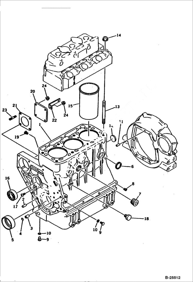 Схема запчастей Bobcat 100 - CYLINDER BLOCK CYLINDER BLOCK