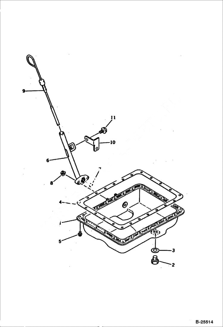 Схема запчастей Bobcat 100 - OIL PAN CYLINDER BLOCK