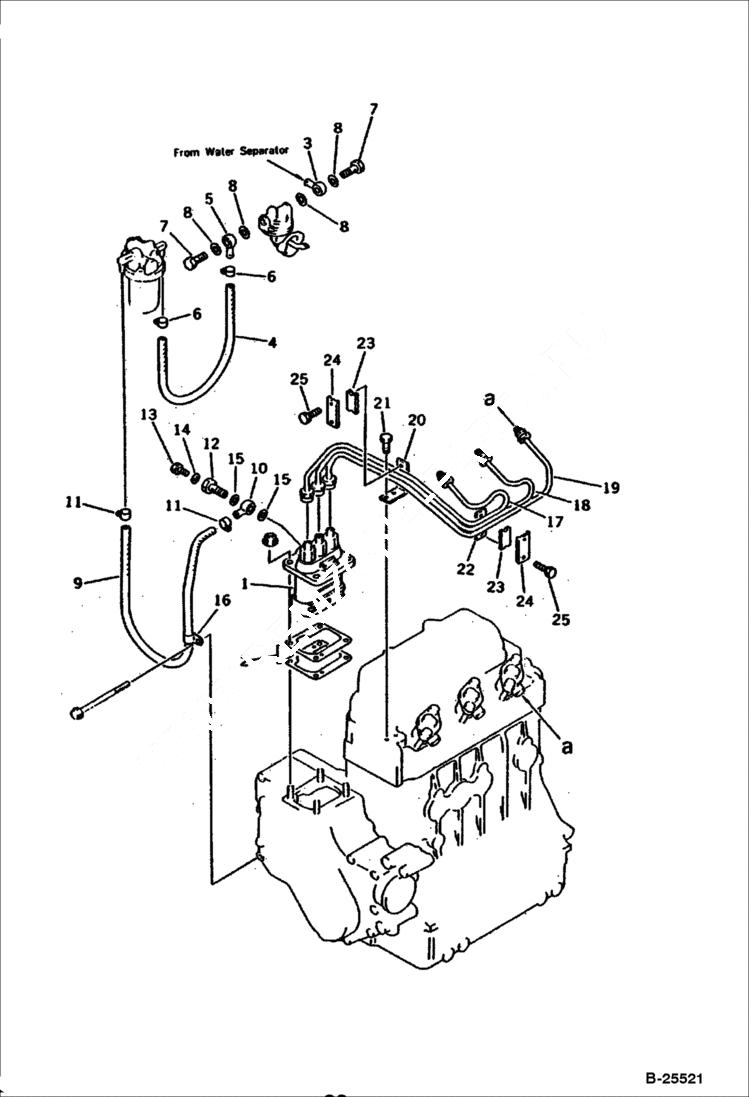 Схема запчастей Bobcat 100 - FUEL INJECTION PUMP AND PIPING FUEL SYSTEM