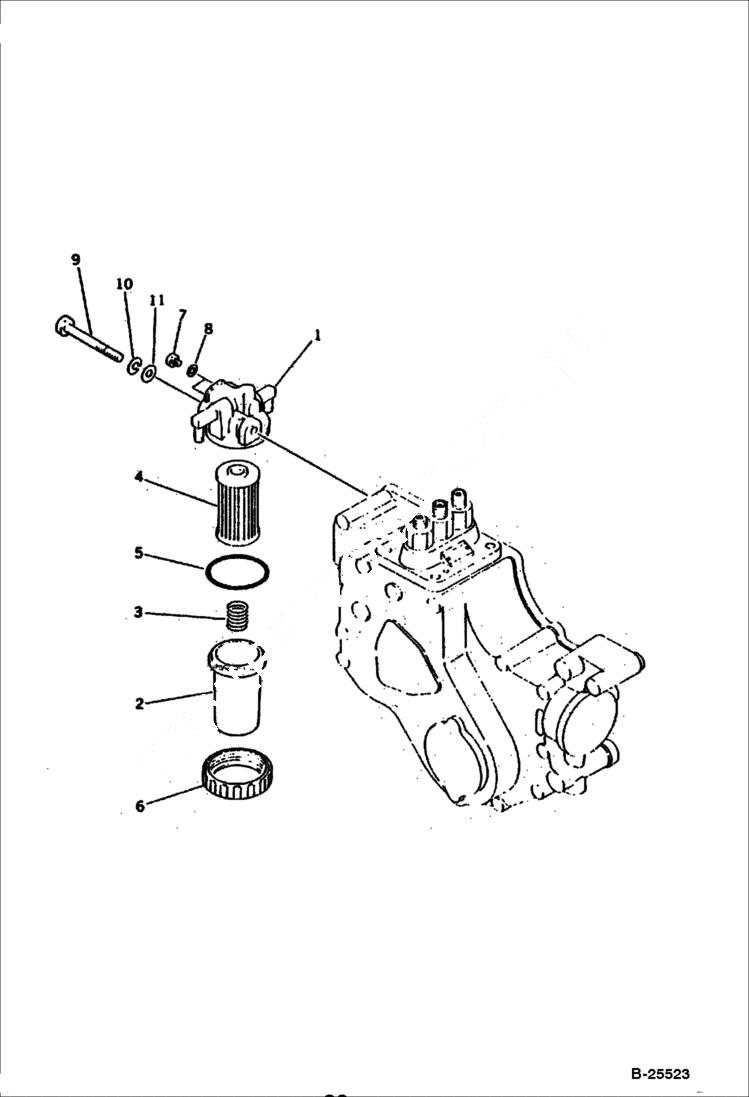 Схема запчастей Bobcat 100 - FUEL FILTER FUEL SYSTEM