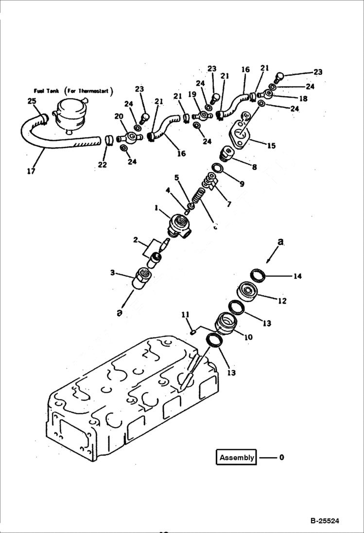 Схема запчастей Bobcat 100 - FUEL NOZZLE AND SPILL HOSE FUEL SYSTEM