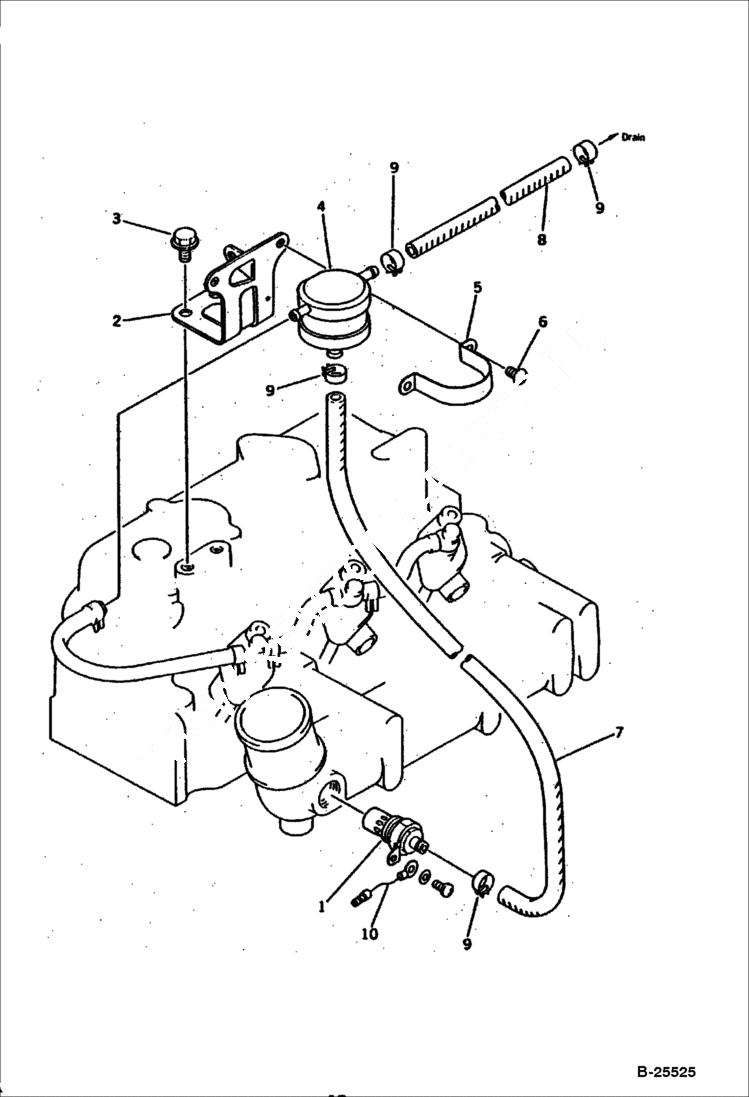 Схема запчастей Bobcat 100 - THERMOSTART FUEL SYSTEM