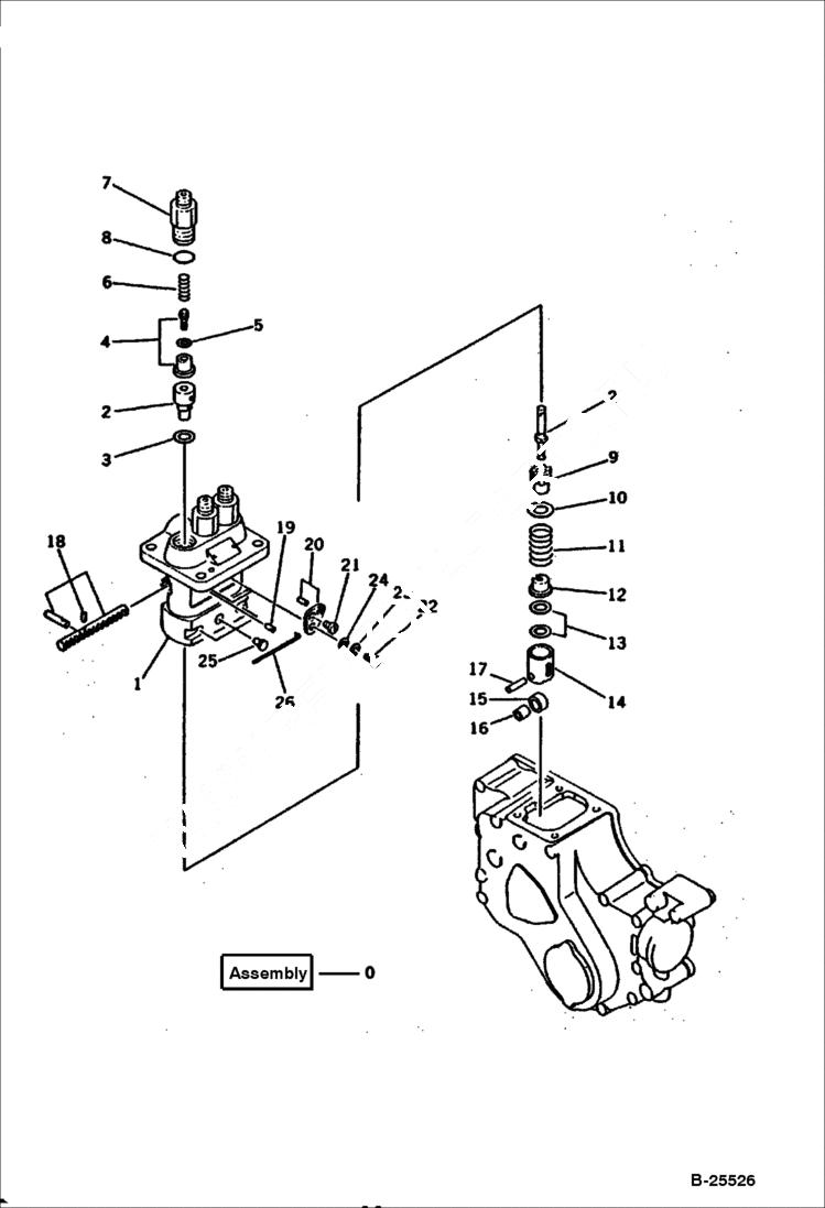 Схема запчастей Bobcat 100 - FUEL INJECTION PUMP FUEL SYSTEM