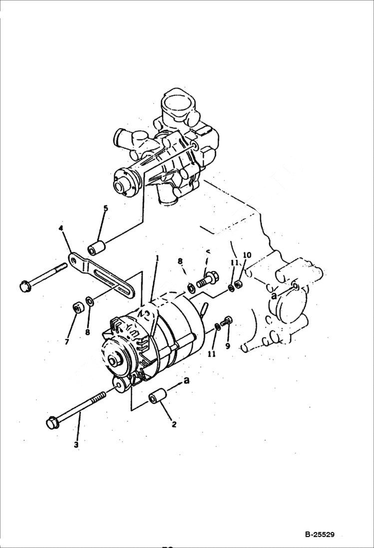 Схема запчастей Bobcat 100 - ALTERNATOR AND MOUNTING ELECTRICAL SYSTEM