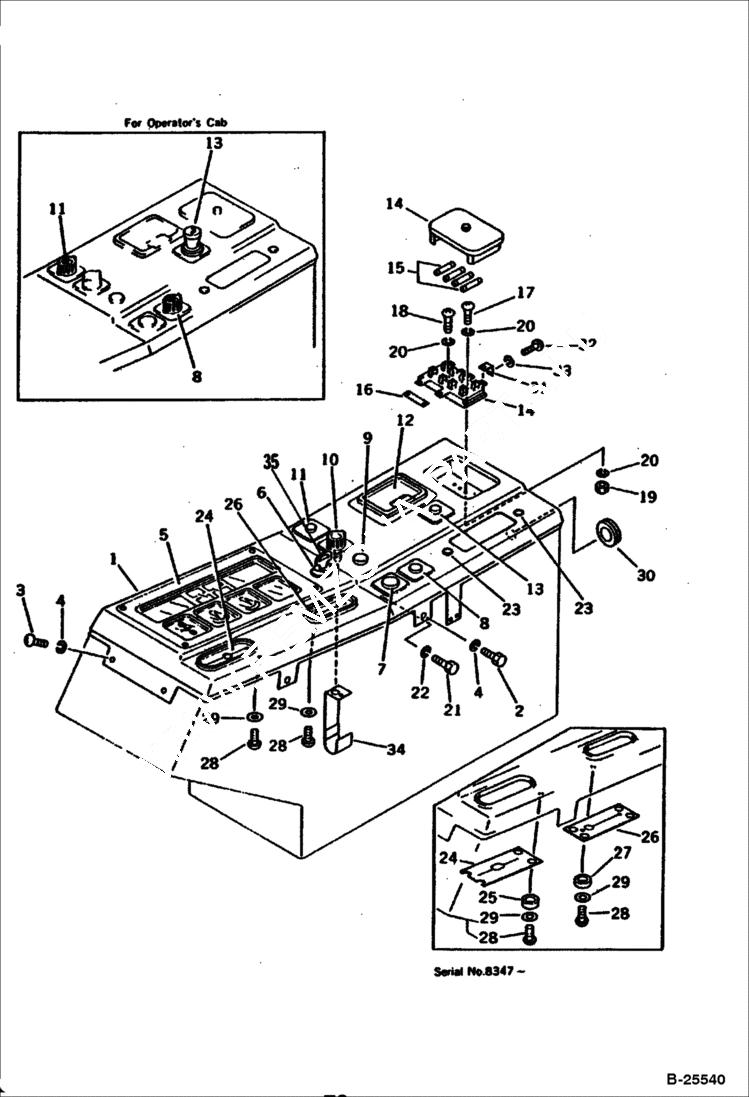 Схема запчастей Bobcat 100 - INSTRUMENT PANEL ENGINE RELATED PARTS AND ELECTRICAL SYSTEM