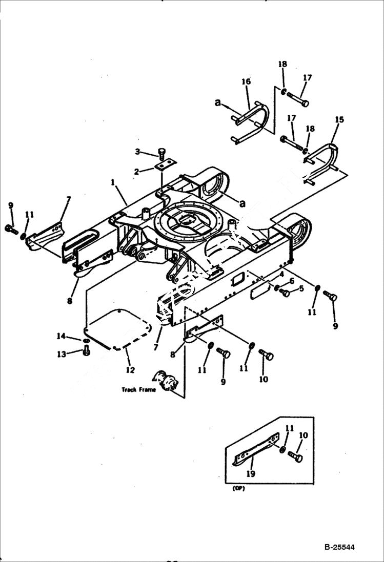 Схема запчастей Bobcat 100 - TRACK FRAME (Komatsu S/N 6001-8418) UNDERCARRIAGE