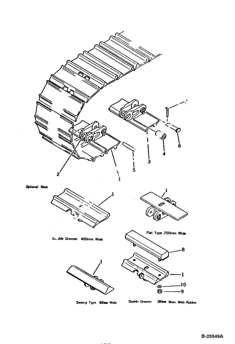 Схема запчастей Bobcat 100 - OPTIONAL TRACK SHOE DOUBLE GROUSER - 400 mm wide UNDERCARRIAGE