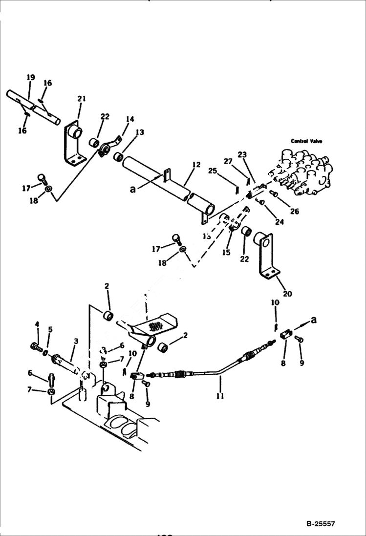 Схема запчастей Bobcat 100 - CONTROL PEDAL (W/ATTACHMENT PIPING) SWING AND CONTROL SYSTEM