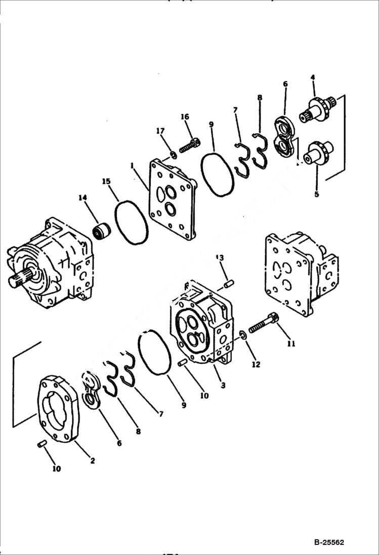 Схема запчастей Bobcat 100 - HYDRAULIC PUMP (2/3) Komatsu S/N 8432- WORK EQUIPMENT CONTROL SYSTEM