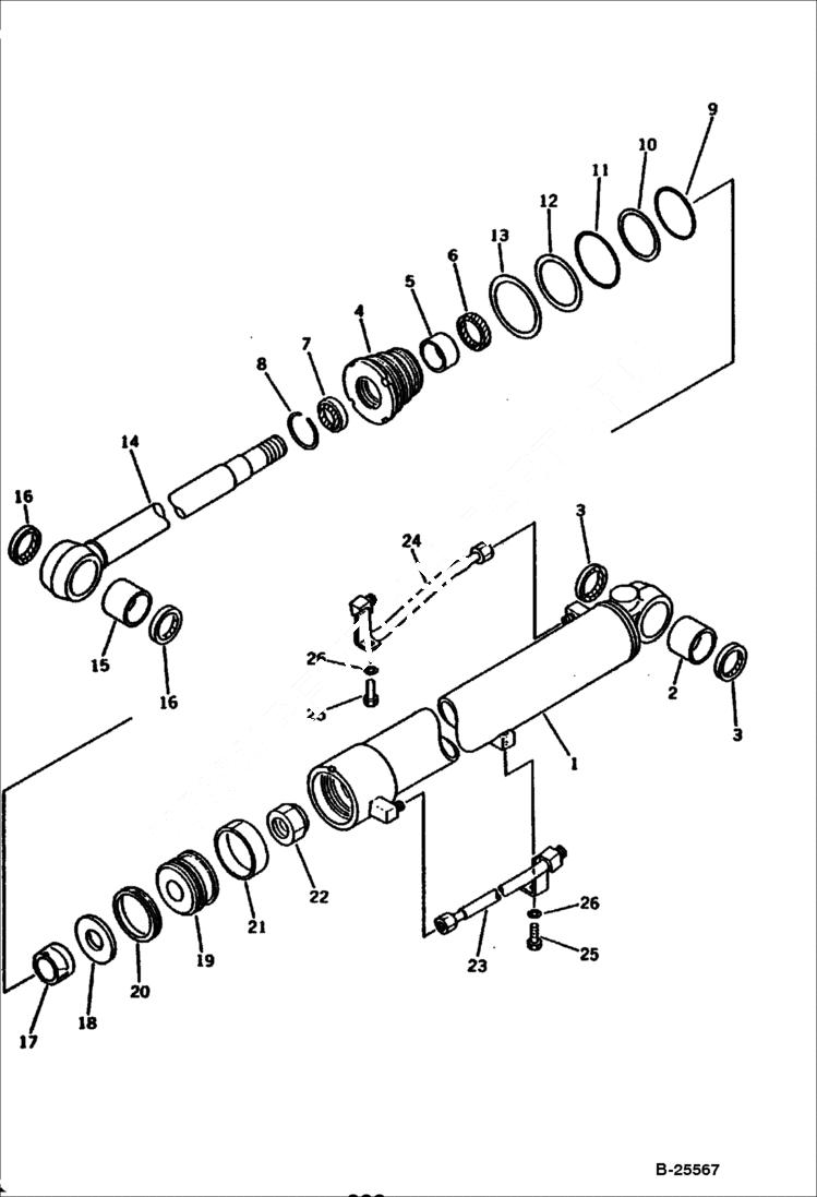 Схема запчастей Bobcat 100 - BOOM CYLINDER WORK EQUIPMENT CONTROL SYSTEM