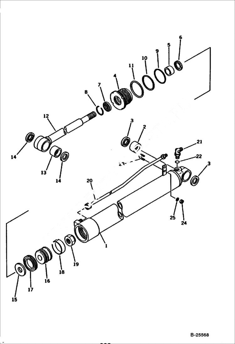 Схема запчастей Bobcat 100 - ARM CYLINDER WORK EQUIPMENT CONTROL SYSTEM