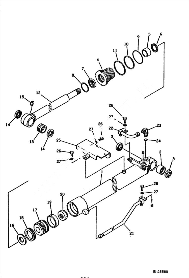 Схема запчастей Bobcat 100 - BUCKET CYLINDER WORK EQUIPMENT CONTROL SYSTEM