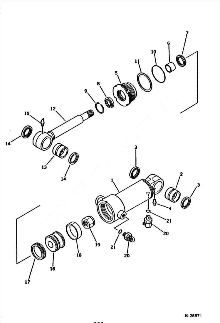 Схема запчастей Bobcat 100 - BLADE CYLINDER WORK EQUIPMENT CONTROL SYSTEM