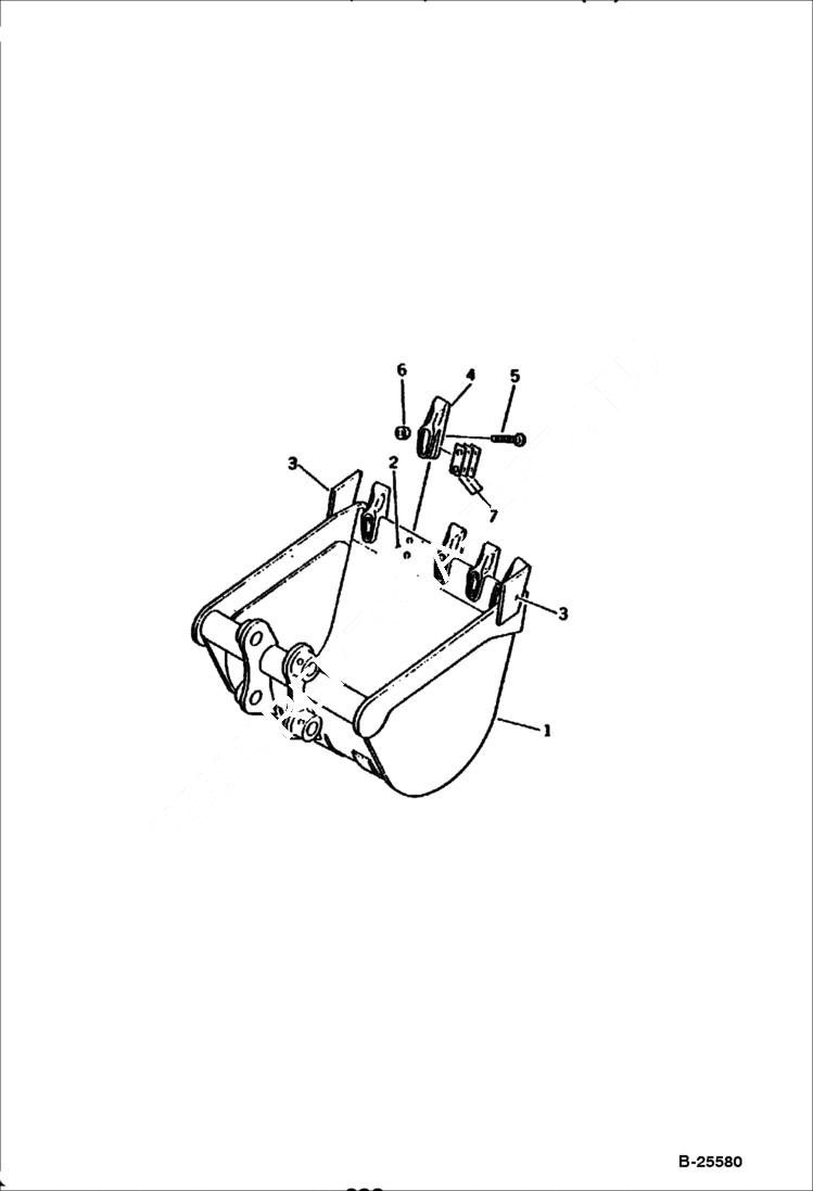 Схема запчастей Bobcat 100 - LIGHT WORK BUCKET 0,18 Cubic Meters - 600 mm Wide (OP) WORK EQUIPMENT